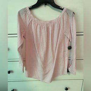 Pink seersucker top